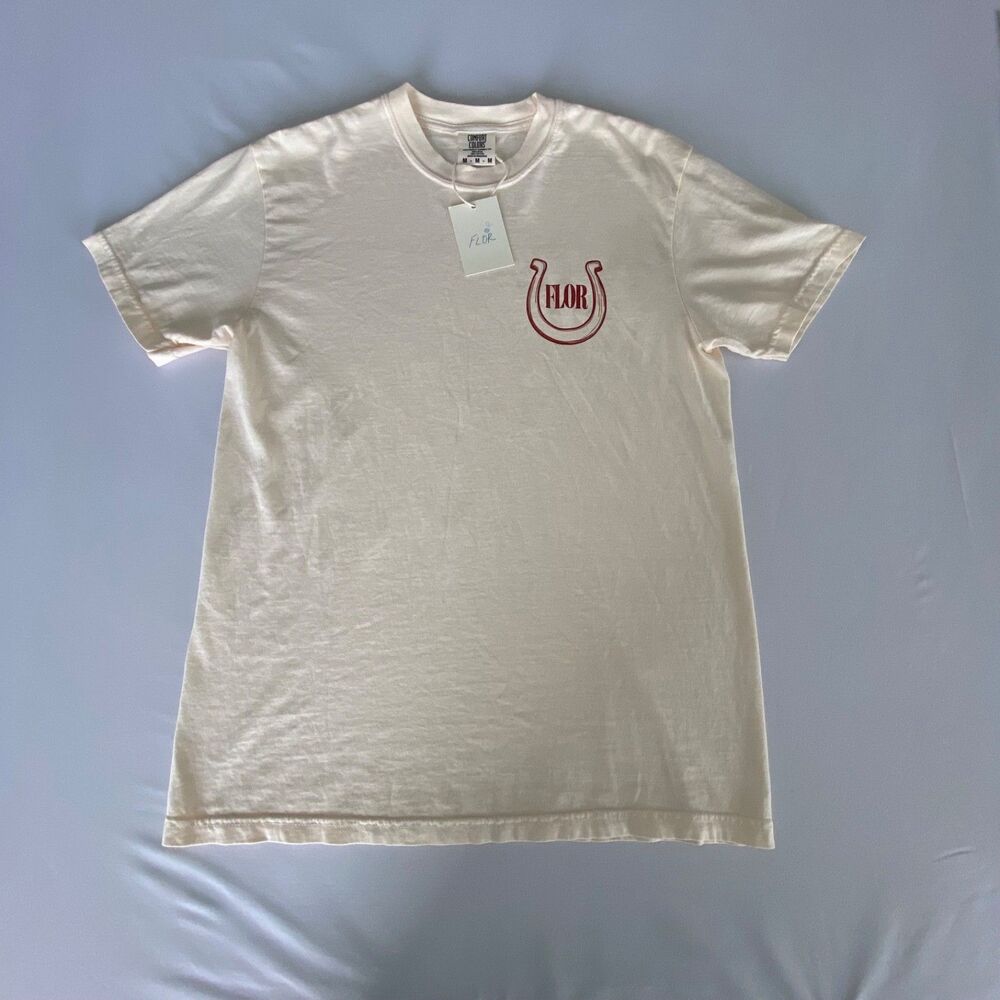 Flor Lover Girl Comfort Colors Women's Ivory T-Shirt Size M